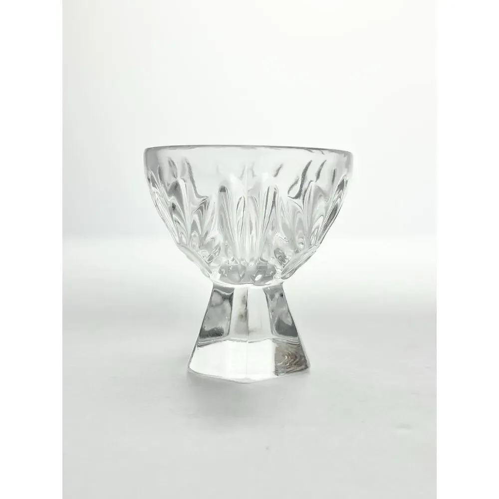 1970s Vintage 4 Cordial Liquor Shot Glasses 2.25” 1.25oz Hexagon Pedestal Base￼